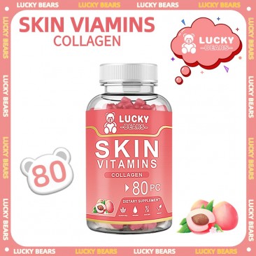 LUCKY BEARS Skin Vitamins Beauty Chewable Gummy Original Glutathione Collagen Whitening Supplement