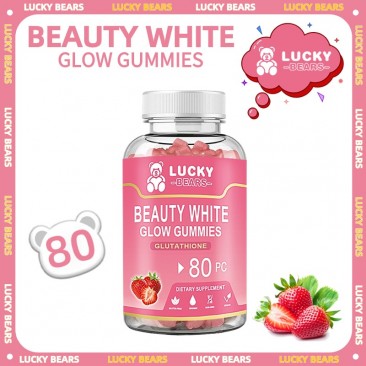 LUCKY BEARS Beauty White Glow Gummies Glutathione Collagen  Anti-Aging Whitening Skin Collagen Vitamins Boost Energy Immunity